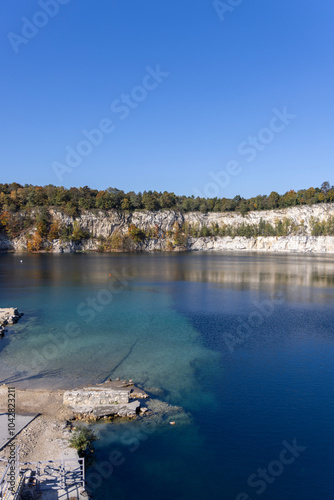 Beautiful view of Lagoon Zakrzowek, artificial water reservoir in city center, Krakow, Poland