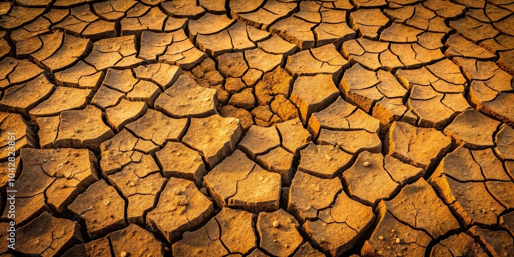Dry and cracked earth texture resembling a silhouette of dehydrated land affected by an earthquake Dry and cracked earth texture resembling a silhouette of dehydrated land affected by an earthquake