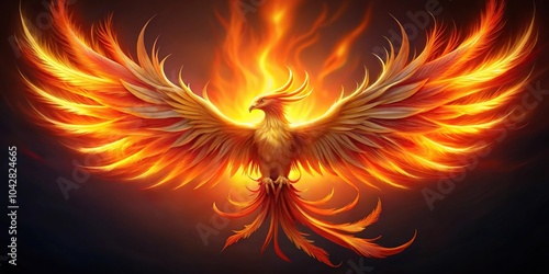 Fiery phoenix symbolizing rebirth and renewal