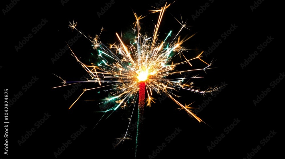 Vivid Firework Burst in Night Sky Vivid Firework Burst in Night Sky