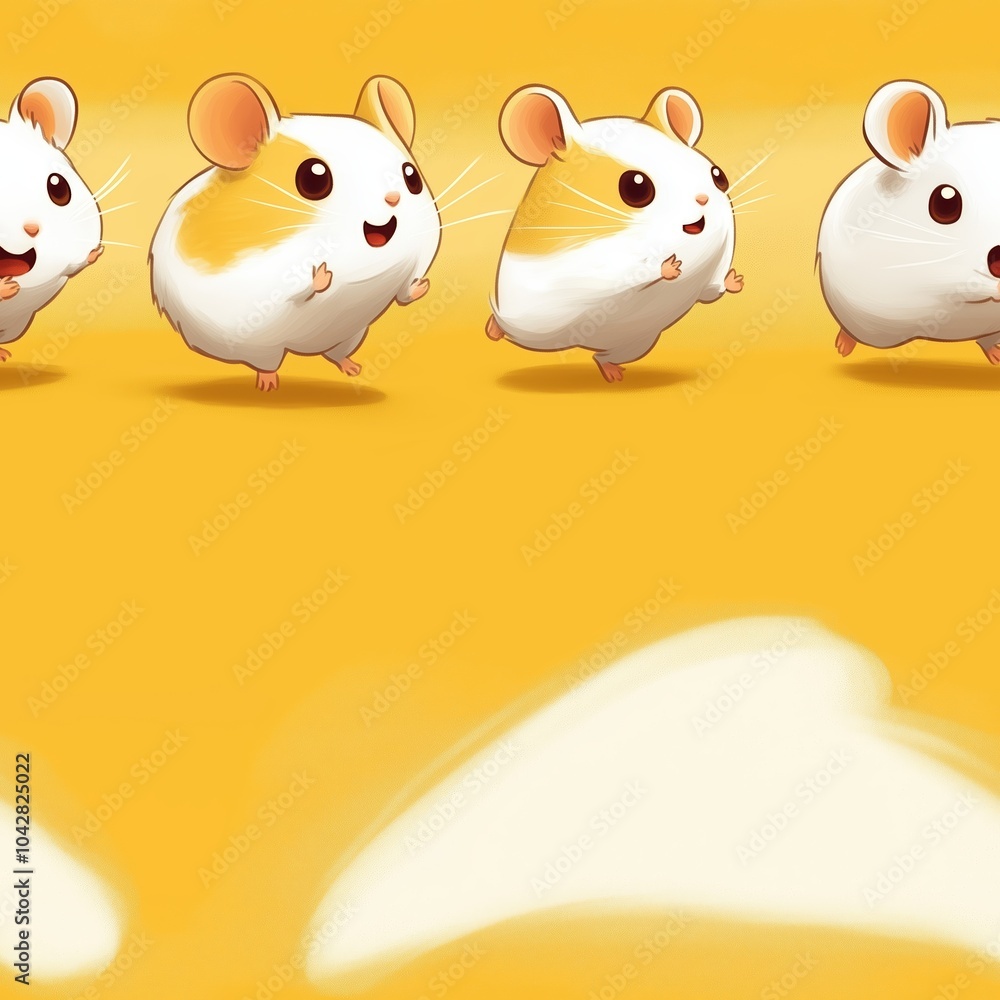 Cute Hamsters in a Seamless Pattern Design Cute Hamsters in a Seamless Pattern Design