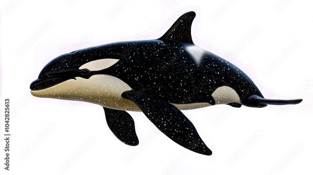 Fototapeta premium An orca (killer whale) isolated on a white background.