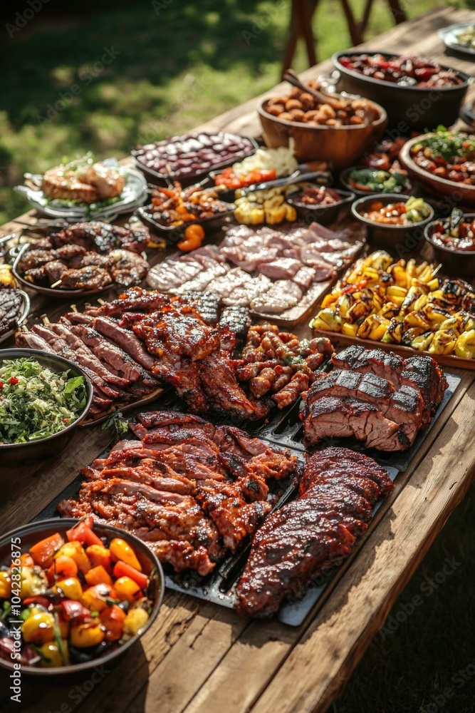 Fototapeta premium Various foods on table