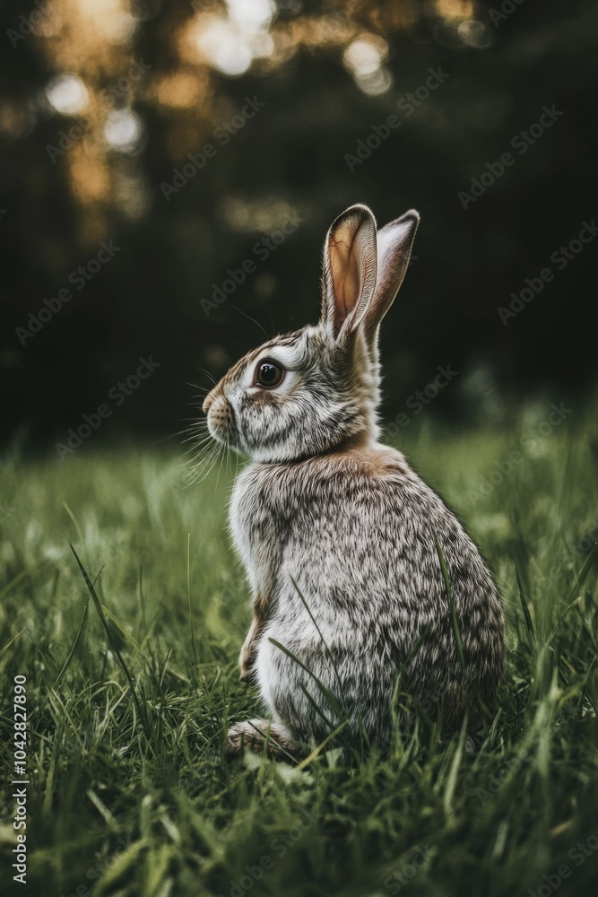 Fototapeta premium Rabbit in Grass Field