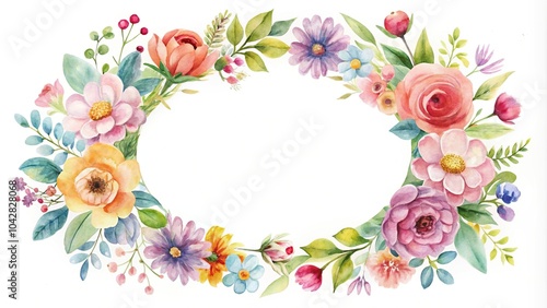 floral arrangement on watercolor background