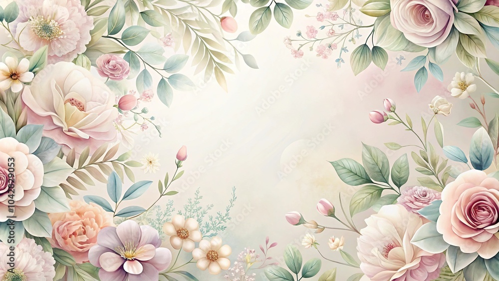 Fototapeta Floral pattern background with pastel colors