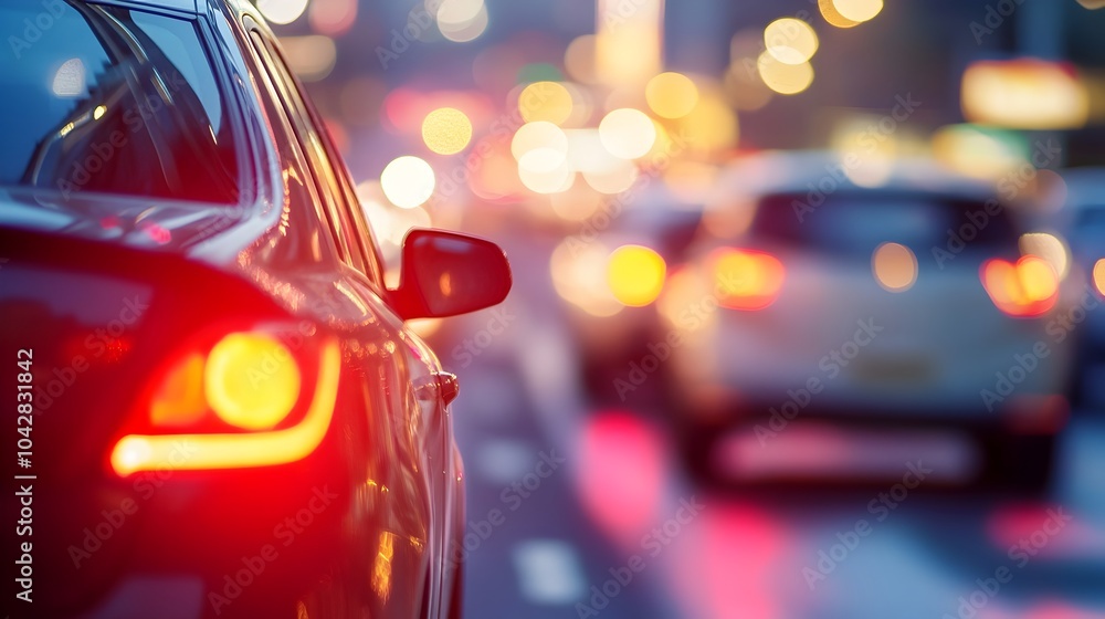Vibrant Nighttime Traffic Blur with Illuminated Vehicles and Captivating Bokeh Lights Vibrant Nighttime Traffic Blur with Illuminated Vehicles and Captivating Bokeh Lights