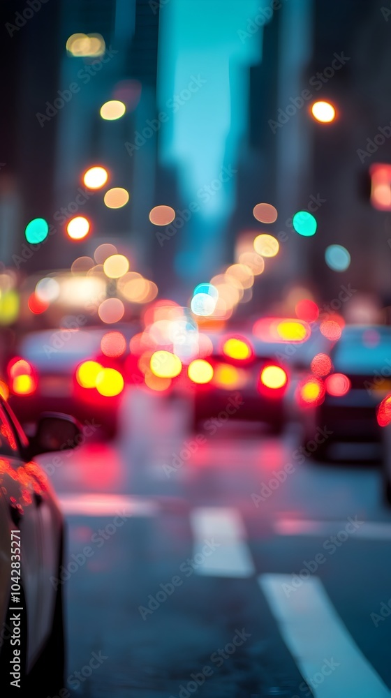 Blurred Traffic Lights in Illuminated City Nightscape Blurred Traffic Lights in Illuminated City Nightscape