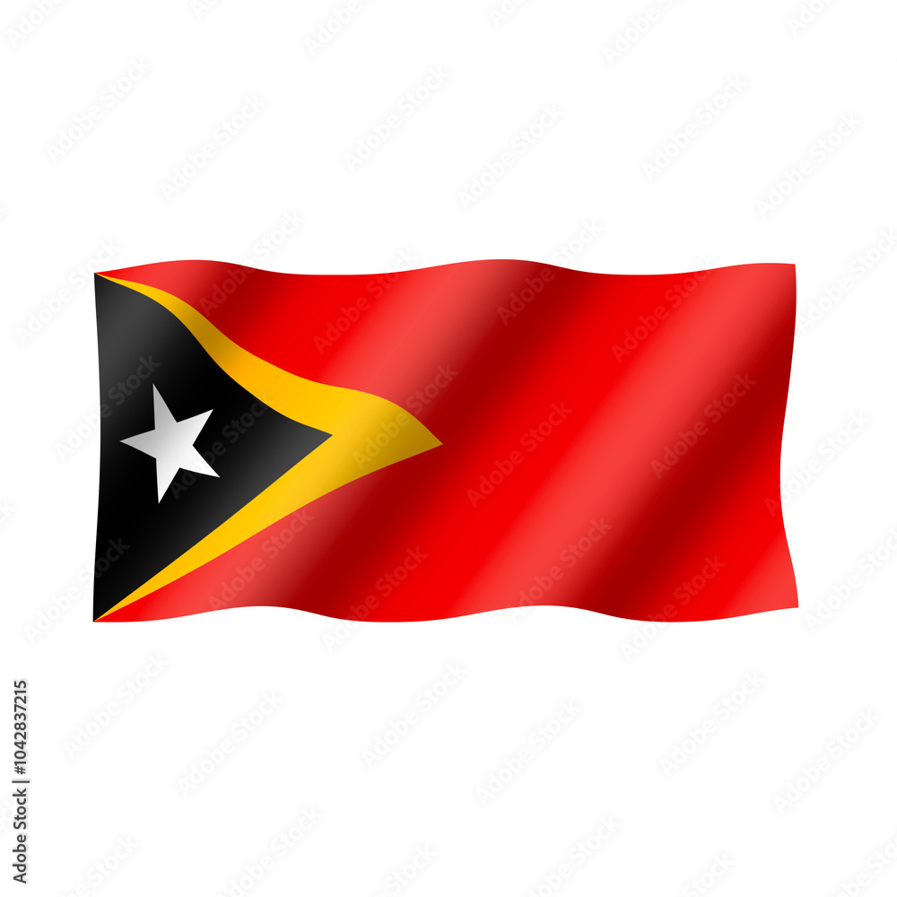 The national flag of timor leste flies beautifully The national flag of timor leste flies beautifully