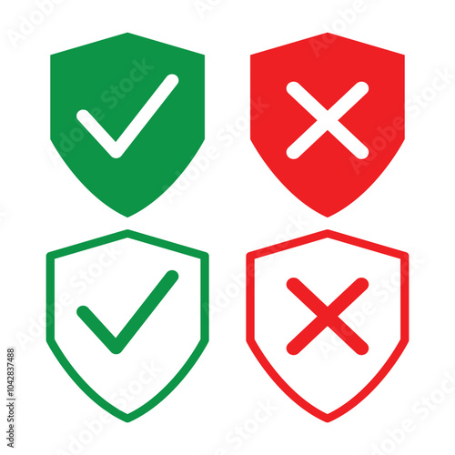 shield check mark icon set. style sign symbol for app and web, vector illustration in eps 10.