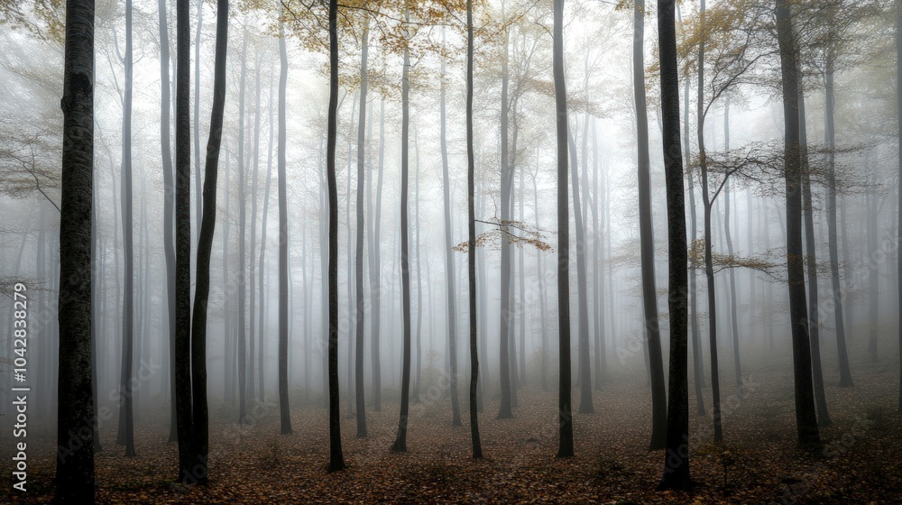 Obraz premium Misty Forest Path
