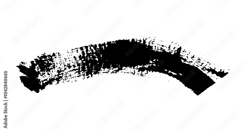 Fototapeta premium Black ink paint vector brush strokes. Thick dirty distress texture. Grunge rough paint brushes. touch material, dirty splash, handwritten texture simple stripes.