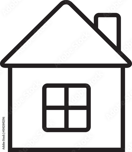 House Icon Line Illustration