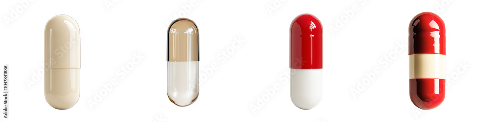 Set of a various color capsule, isolated on a transparent background. Set of a various color capsule, isolated on a transparent background.