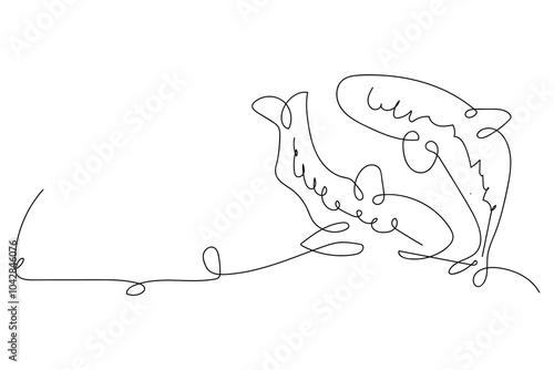 One continuous line drawing of couple of dolphin. Sea animal in wildlife in simple linear style. Summer concept in Editable stroke. Doodle vector illustration