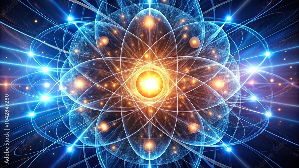 Leading lines guiding through visualization of nuclear fusion process Leading lines guiding through visualization of nuclear fusion process