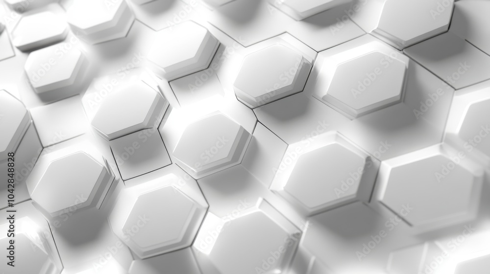 Fototapeta premium Abstract white hexagon pattern, geometric background