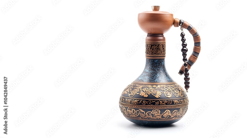 Wooden Hookah on White Background Wooden Hookah on White Background
