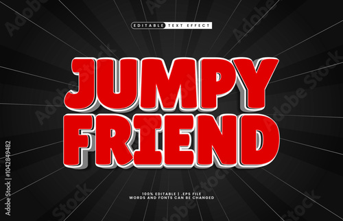 jumpy friend editable text effect with a play and happy text style