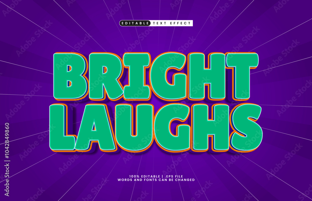Fototapeta premium bright laughs editable text effect with a play and happy text style
