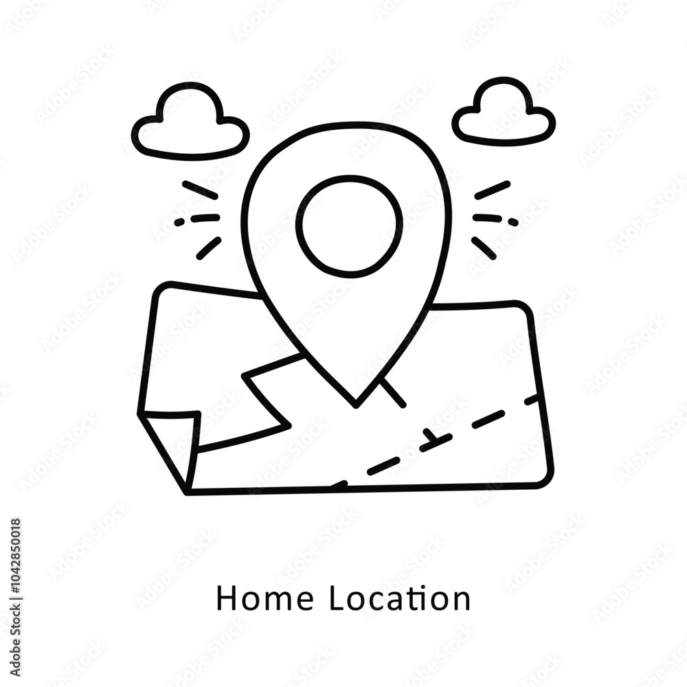 Home Location Outline isometric stock illustration. EPS File stock illustration Home Location Outline isometric stock illustration. EPS File stock illustration