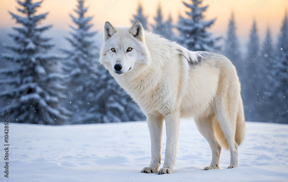 Obraz premium white wolf in snow