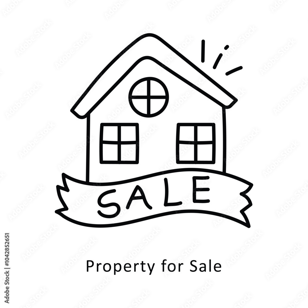 Fototapeta premium Prperty for Sale Outline isometric stock illustration. EPS File stock illustration