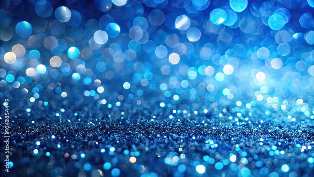 Extreme close-up of sparkling blue glitter background with bokeh light effects Extreme close-up of sparkling blue glitter background with bokeh light effects