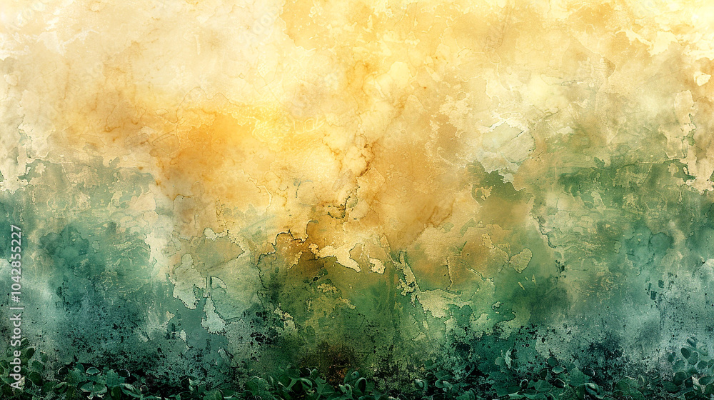 A tranquil sunrise over lush greenery in a serene watercolor landscape A tranquil sunrise over lush greenery in a serene watercolor landscape