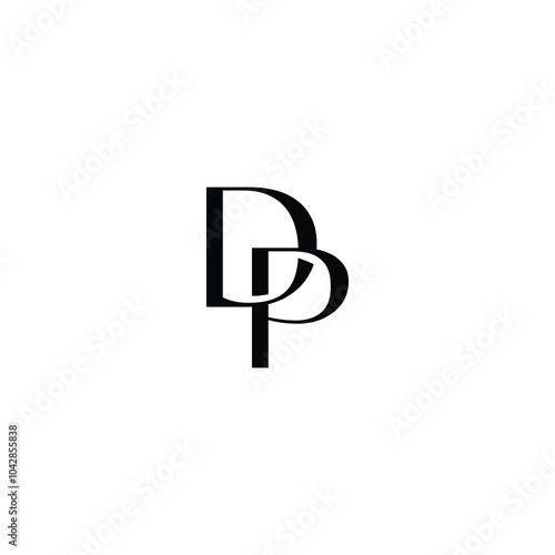 DP monogram logo design letter text name symbol monochrome logotype alphabet character simple logo photo