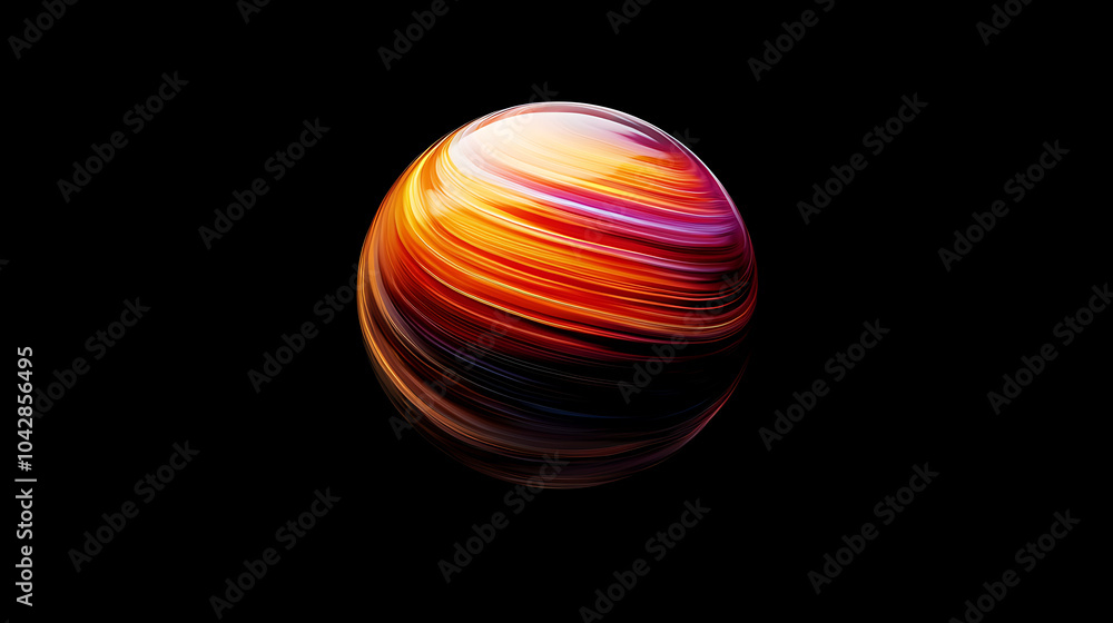 Abstract swirling planet with vibrant colors in space Abstract swirling planet with vibrant colors in space