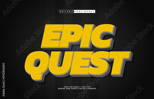 epic quest editable text effect with a kids and hero text style