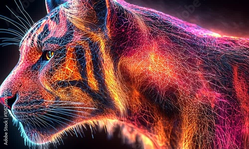 Tiger in Neon Lights