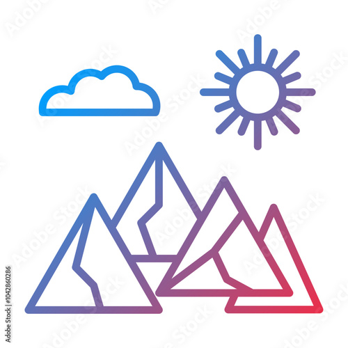 Mountain Vector Icon Style