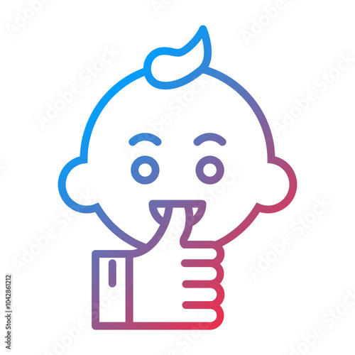 Thumb Sucking Vector Icon Style