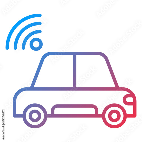 Driverless Car Vector Icon Style