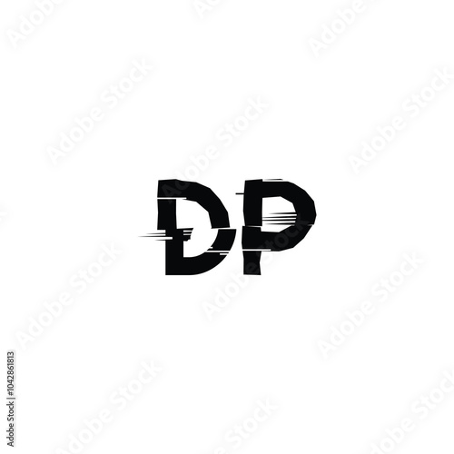 DP monogram logo design letter text name symbol monochrome logotype alphabet character simple logo