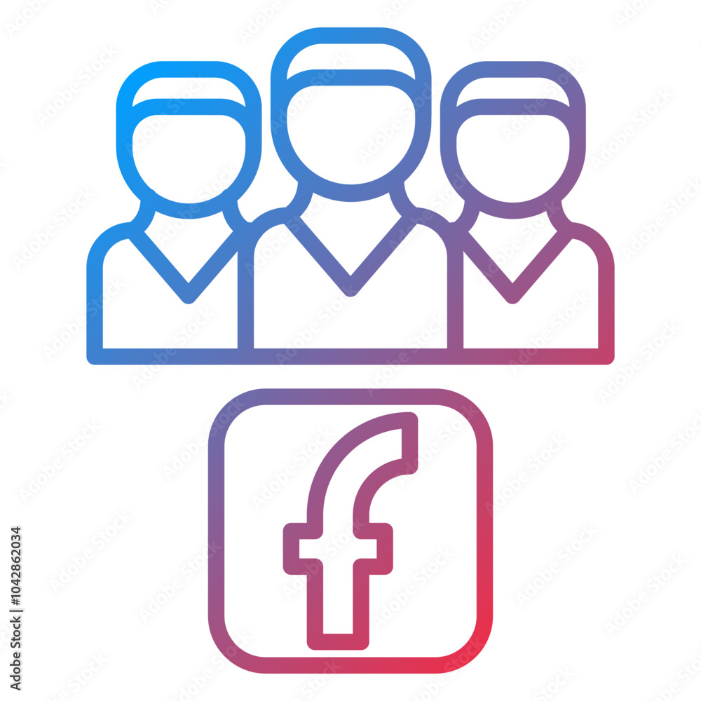 Facebook Group Vector Icon Style Facebook Group Vector Icon Style