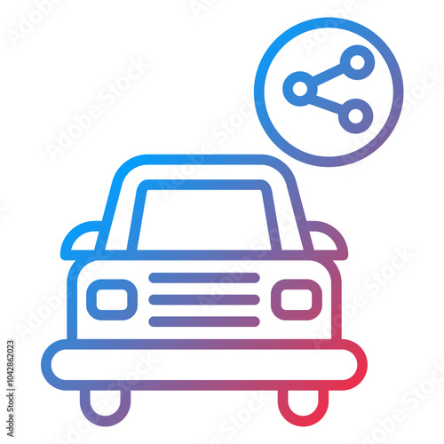 Car Sharing Vector Icon Style