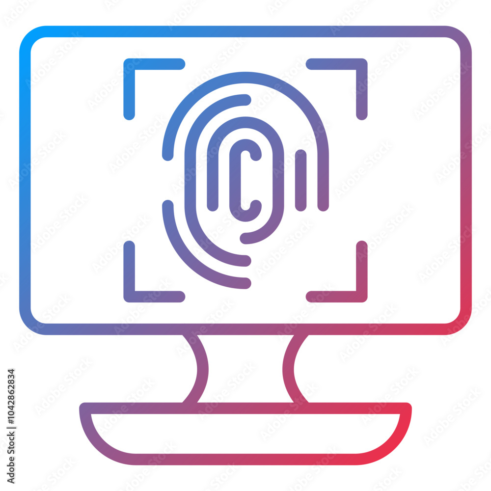 Dactyloscopic Data Vector Icon Style Dactyloscopic Data Vector Icon Style