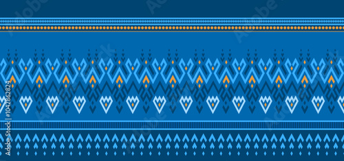 thai traditional silk blue phuthai