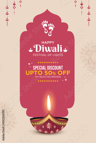 Diwali Sale Advertisement, Banner, Poster, Design vector template, Creative flyer concept, Graphic design element
