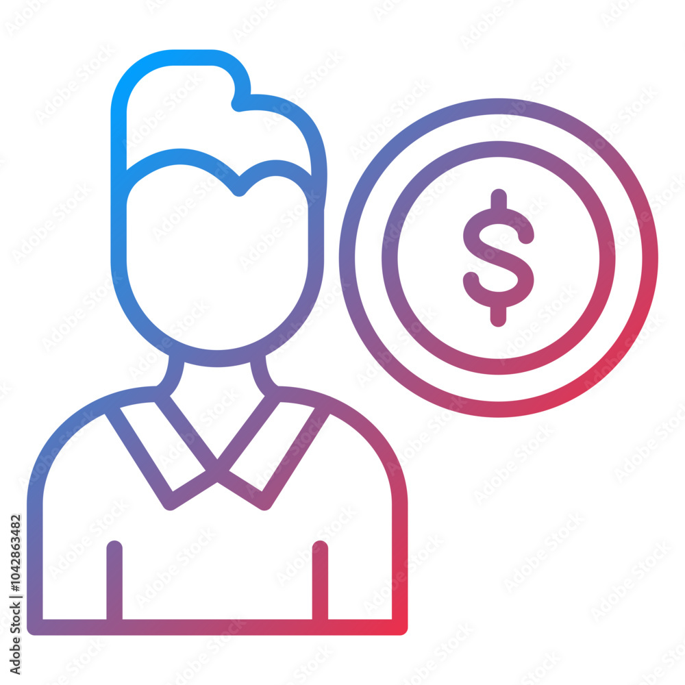 Cost Per Acquisition Vector Icon Style Cost Per Acquisition Vector Icon Style