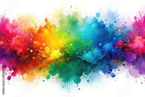 Colorful abstract watercolor background with vibrant splashes