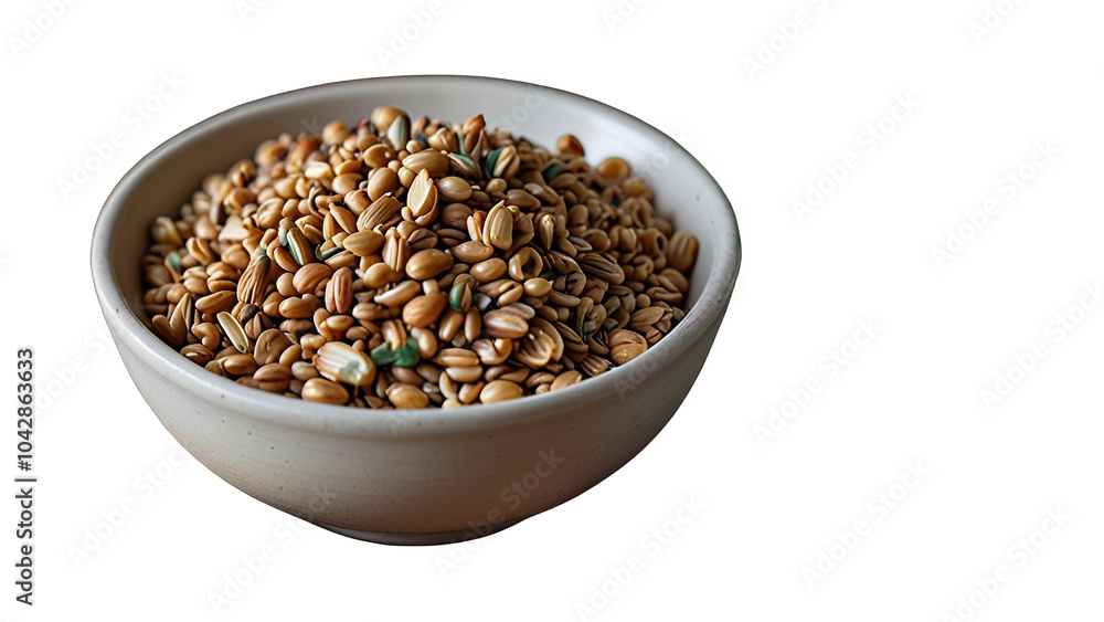 Bowl of Wheat Berries with Green Onions and Red Onions. Bowl of Wheat Berries with Green Onions and Red Onions.