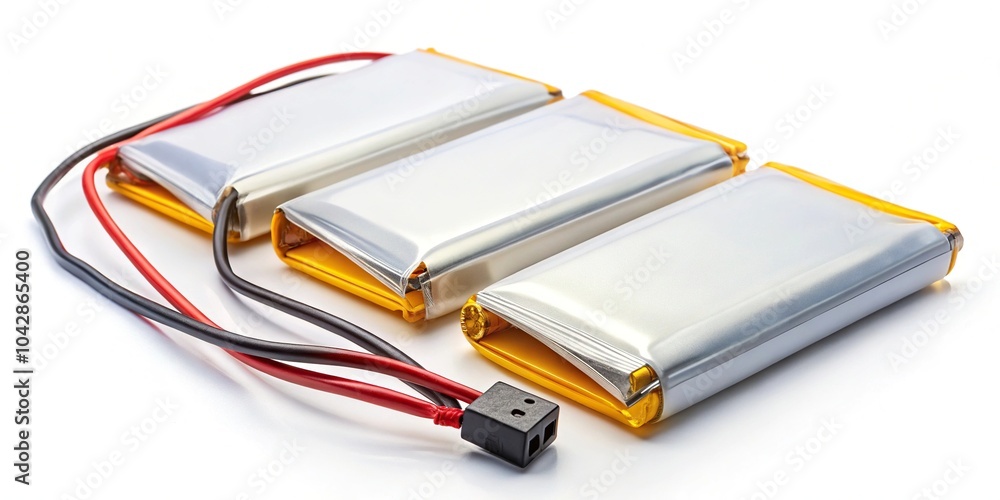Lithium ion polymer batteries isolated on white background Lithium ion polymer batteries isolated on white background