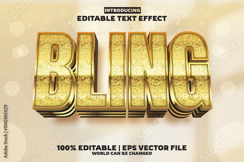 Bling new editable text effect in new modern trend style