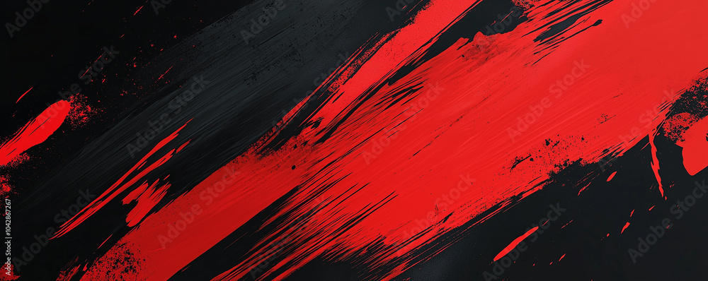 A dynamic abstract black and red background with brush strokes. AI generation A dynamic abstract black and red background with brush strokes. AI generation