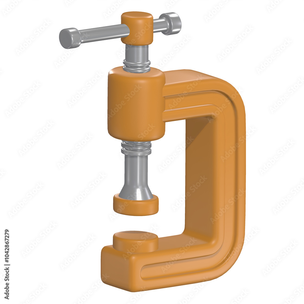 Clamp 3D Construction icon with Transparent Background Clamp 3D Construction icon with Transparent Background