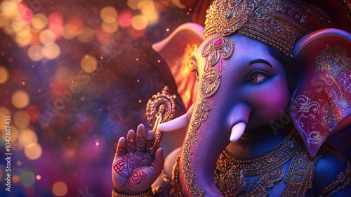 Wallpaper Mural Ornate Ganesha statue with intricate gold details Torontodigital.ca